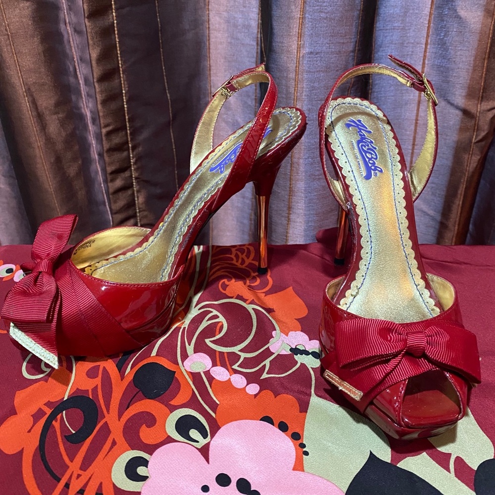Red Peep Toe Pump